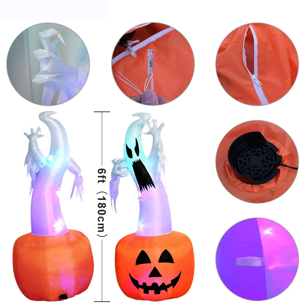 Spooky Inflatable Ghost Pumpkin - Image 5