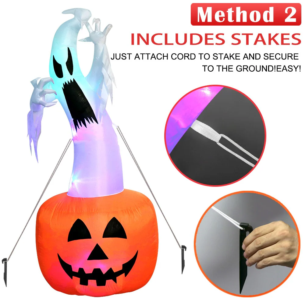 Spooky Inflatable Ghost Pumpkin - Image 7