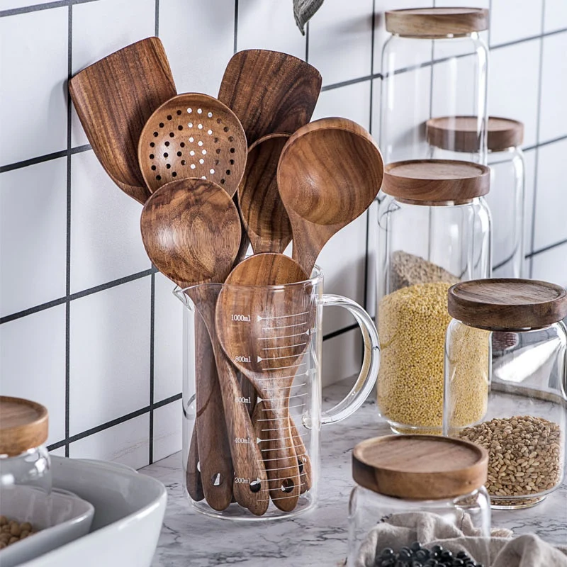 Timeless Teak Wood 7 Utensils Kit - Crafted from Nature's Finest - Image 4